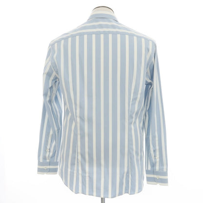 [New] GALLIA Cotton Horizontal Collar Striped Casual Shirt Light Blue x White [Size 42] [BLU] [S/S/A/W] [Condition Rank N] [Men&