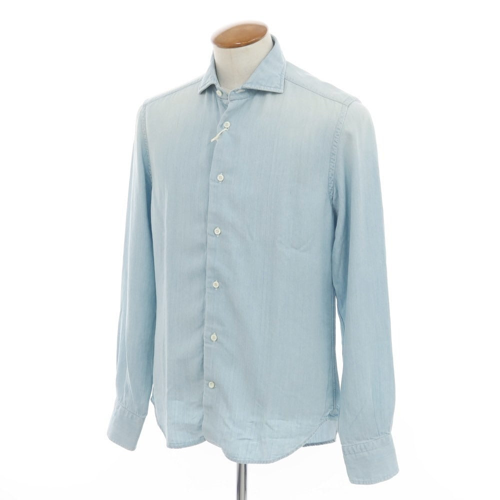 [New] GALLIA Tencel Wide Collar Casual Shirt Light Blue [Size 39] [BLU] [S/S/A/W] [Condition Rank N] [Men&