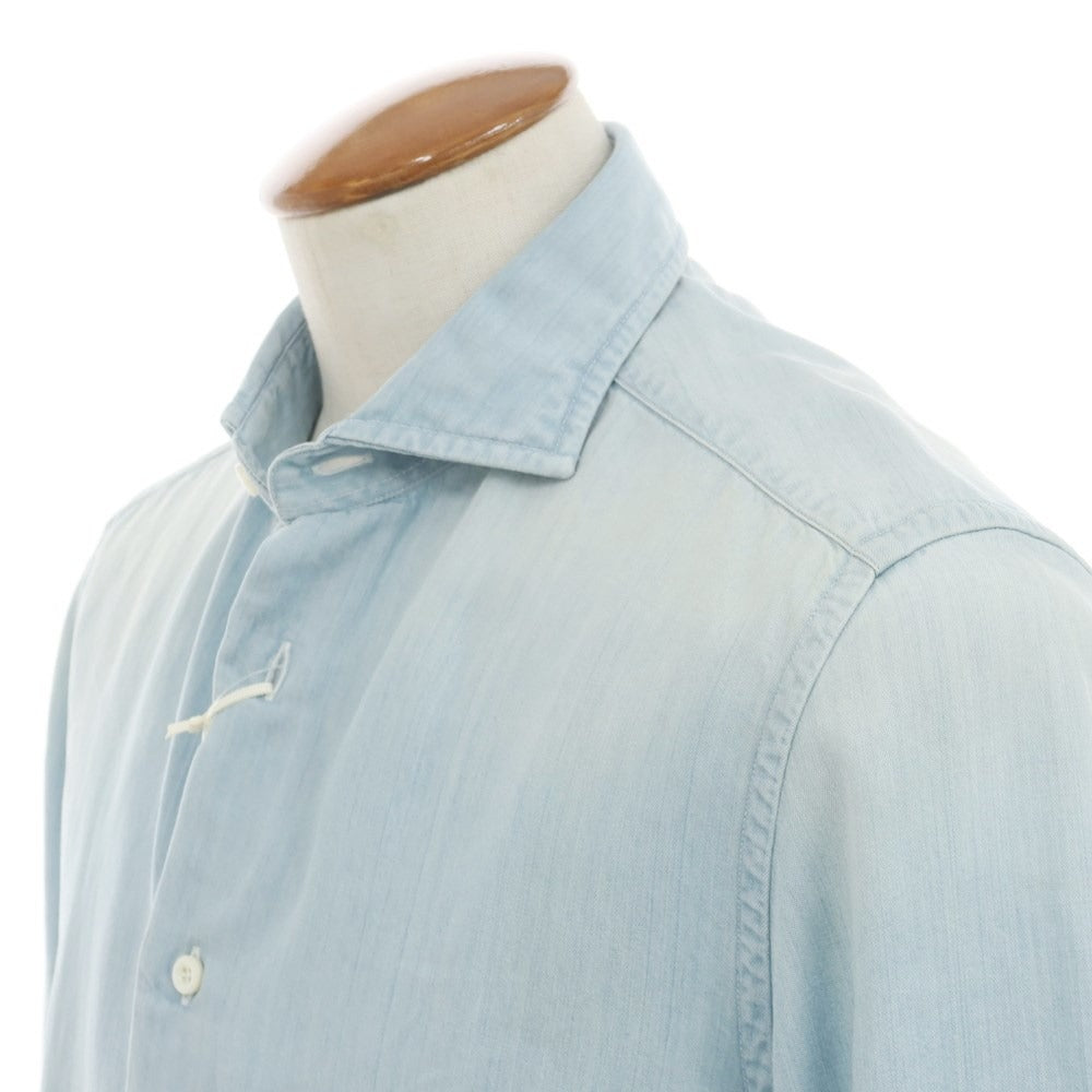 [New] GALLIA Tencel Wide Collar Casual Shirt Light Blue [Size 39] [BLU] [S/S/A/W] [Condition Rank N] [Men&