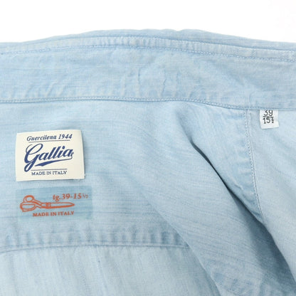 [New] GALLIA Tencel Wide Collar Casual Shirt Light Blue [Size 39] [BLU] [S/S/A/W] [Condition Rank N] [Men&