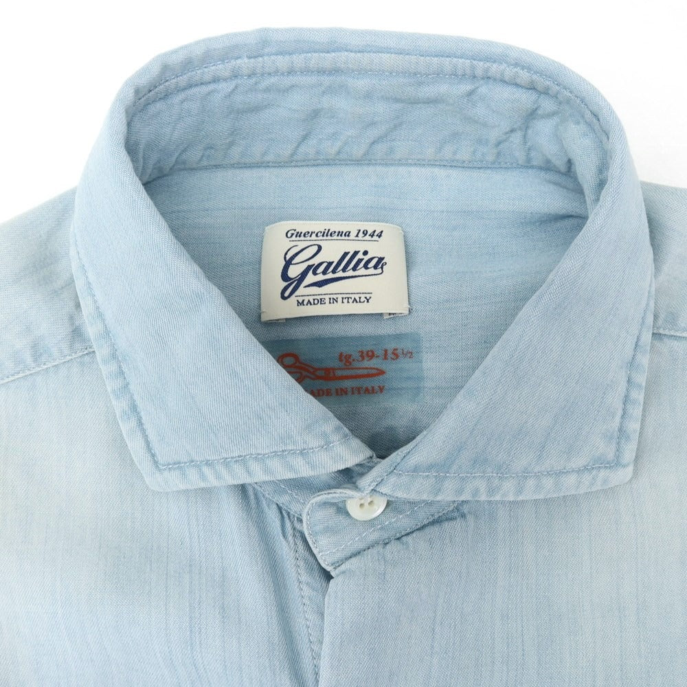 [New] GALLIA Tencel Wide Collar Casual Shirt Light Blue [Size 39] [BLU] [S/S/A/W] [Condition Rank N] [Men&