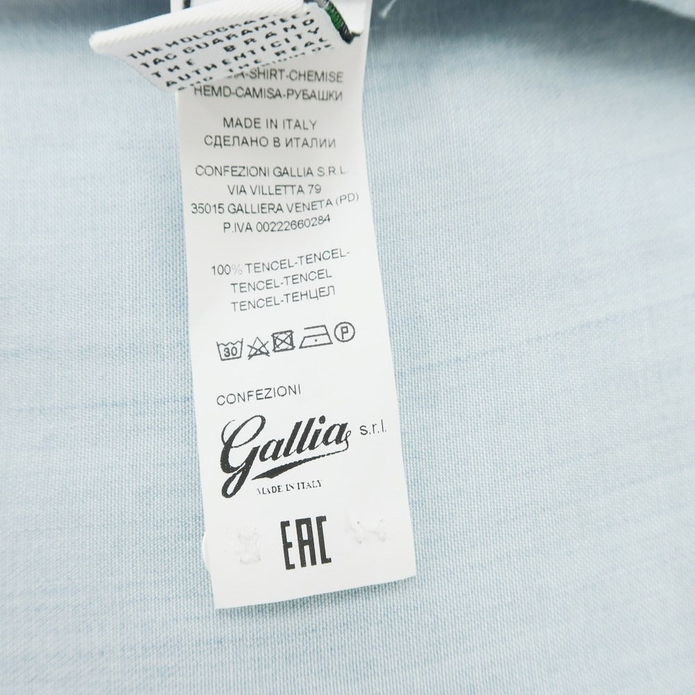 [New] GALLIA Tencel Wide Collar Casual Shirt Light Blue [Size 39] [BLU] [S/S/A/W] [Condition Rank N] [Men&