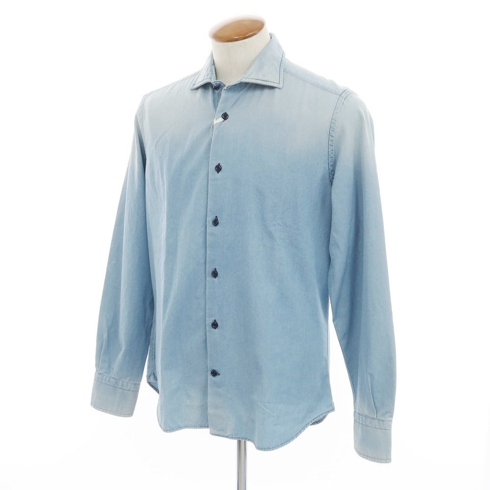 [New Outlet] GALLIA Cotton Horizontal Collar Casual Shirt Light Blue [Size 40] [BLU] [S/S/A/W] [Condition Rank N-] [Men&