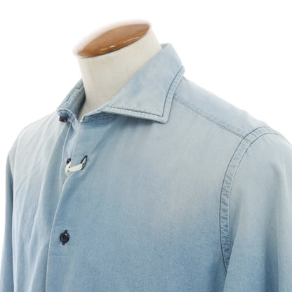 [New Outlet] GALLIA Cotton Horizontal Collar Casual Shirt Light Blue [Size 40] [BLU] [S/S/A/W] [Condition Rank N-] [Men&