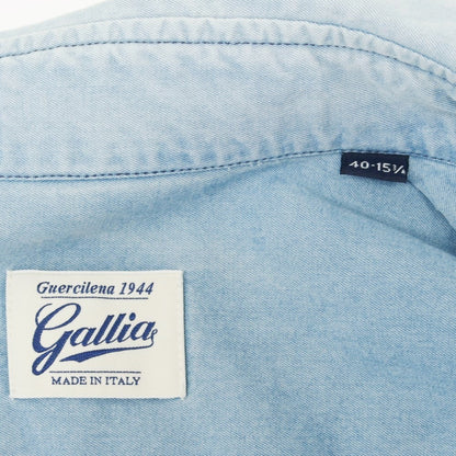 [New Outlet] GALLIA Cotton Horizontal Collar Casual Shirt Light Blue [Size 40] [BLU] [S/S/A/W] [Condition Rank N-] [Men&