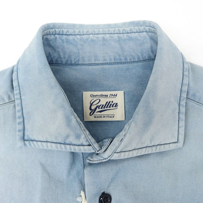 [New Outlet] GALLIA Cotton Horizontal Collar Casual Shirt Light Blue [Size 40] [BLU] [S/S/A/W] [Condition Rank N-] [Men&