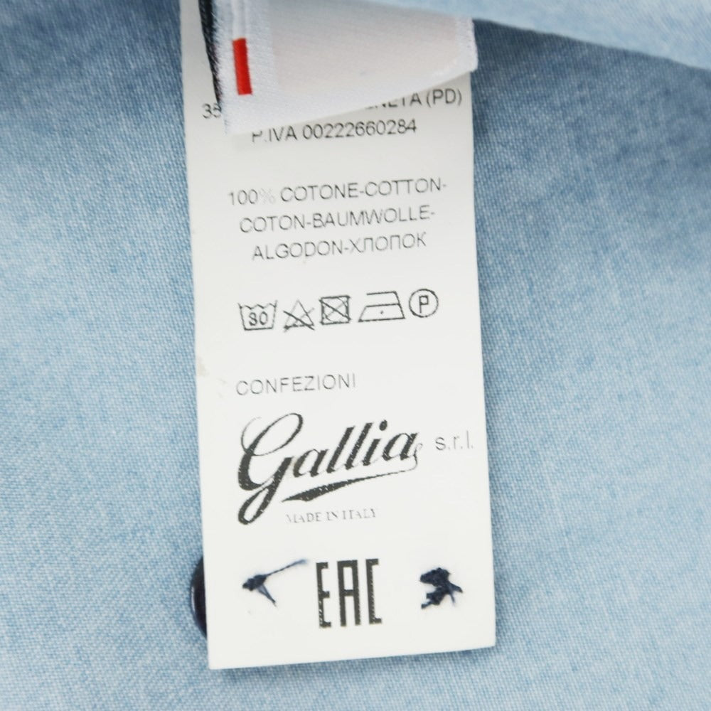 [New Outlet] GALLIA Cotton Horizontal Collar Casual Shirt Light Blue [Size 40] [BLU] [S/S/A/W] [Condition Rank N-] [Men&