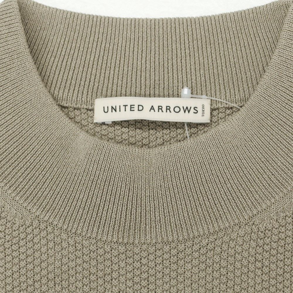 [Used] UNITED ARROWS Cotton Polyester Mock Neck Pullover Knit Olive Greige [Size L] [KAK] [S/S] [Condition Rank A] [Men&