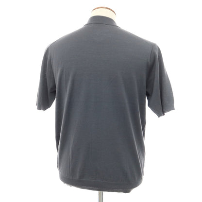 【中古】ユナイテッドアローズ UNITED ARROWS ウール モックネック 半袖 プルオーバーニット ブルーグレー【サイズL】【GRY】【A/W】【状態ランクB】【メンズ】