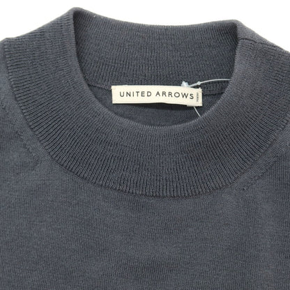 【中古】ユナイテッドアローズ UNITED ARROWS ウール モックネック 半袖 プルオーバーニット ブルーグレー【サイズL】【GRY】【A/W】【状態ランクB】【メンズ】