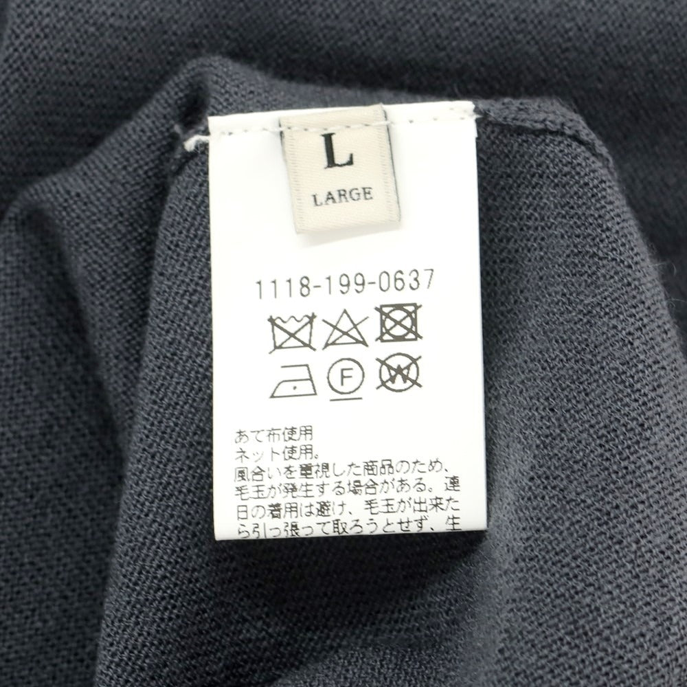 【中古】ユナイテッドアローズ UNITED ARROWS ウール モックネック 半袖 プルオーバーニット ブルーグレー【サイズL】【GRY】【A/W】【状態ランクB】【メンズ】