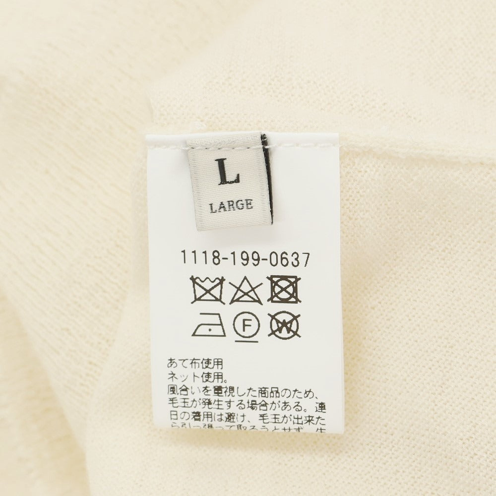 【中古】ユナイテッドアローズ UNITED ARROWS ウール モックネック 半袖 プルオーバーニット アイボリー【サイズL】【WHT】【A/W】【状態ランクB】【メンズ】