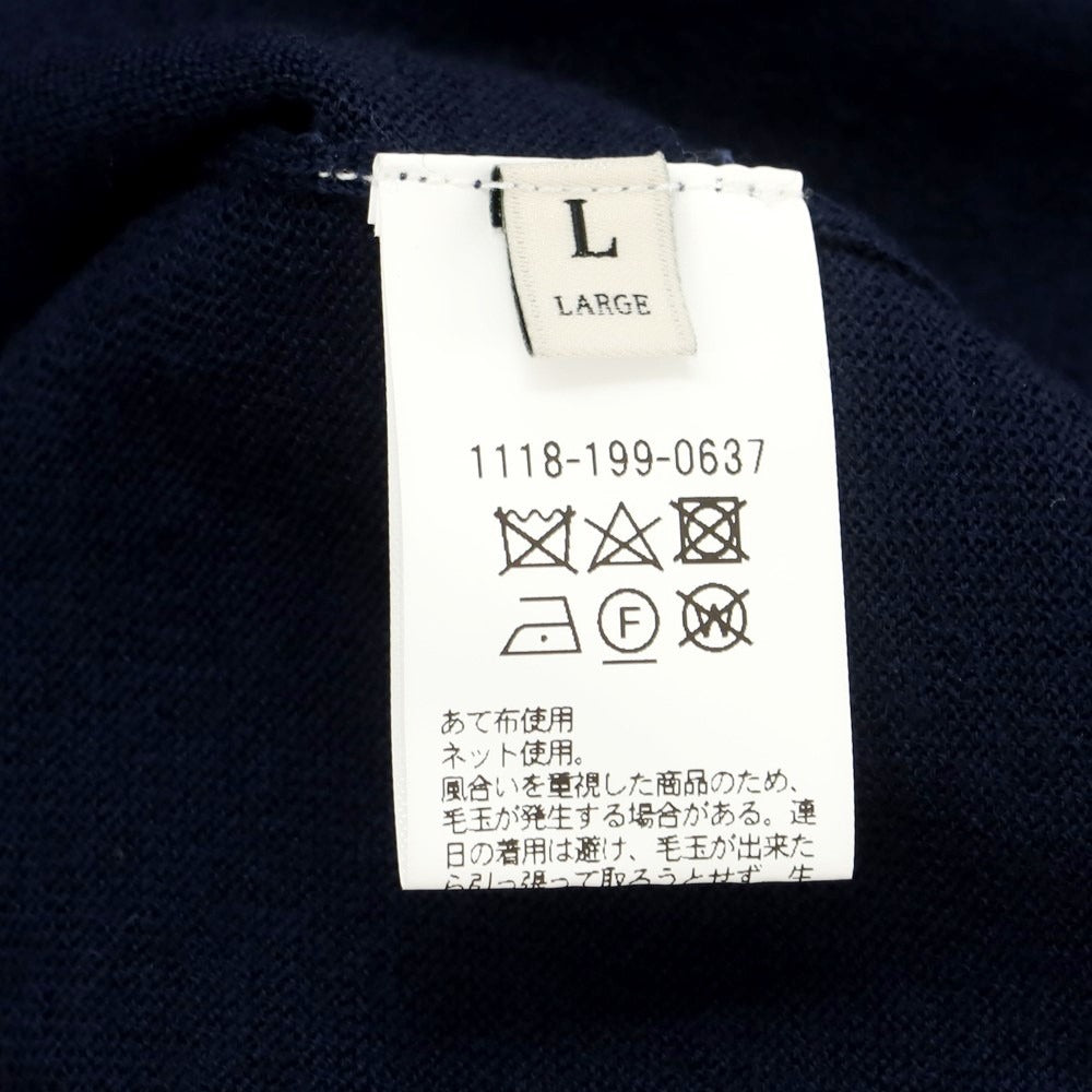 【中古】ユナイテッドアローズ UNITED ARROWS ウール モックネック 半袖 プルオーバーニット ネイビー【サイズL】【NVY】【A/W】【状態ランクB】【メンズ】