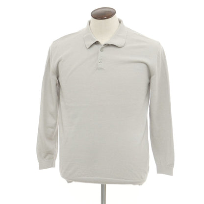 [Used] Moon Castle MOONCASTLE Cotton Long Sleeve Polo Knit Light Gray [Size L] [GRY] [S/S] [Condition Rank B] ​​[Men&