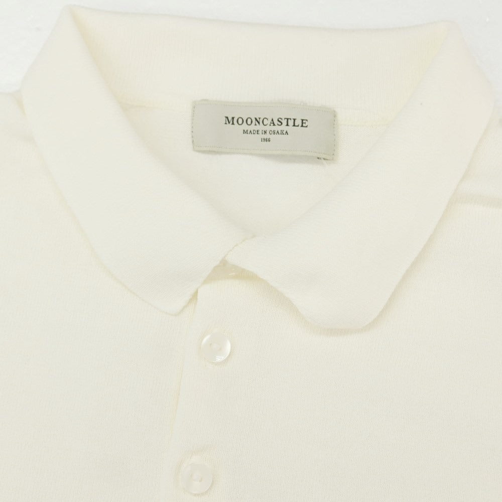 【中古】ムーンキャッスル MOONCASTLE コットン 長袖 ポロニット オフホワイト【サイズL】【WHT】【S/S】【状態ランクB】【メンズ】【759182】