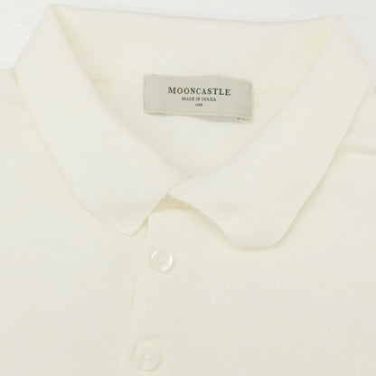 【中古】ムーンキャッスル MOONCASTLE コットン 長袖 ポロニット オフホワイト【サイズL】【WHT】【S/S】【状態ランクB】【メンズ】【759182】