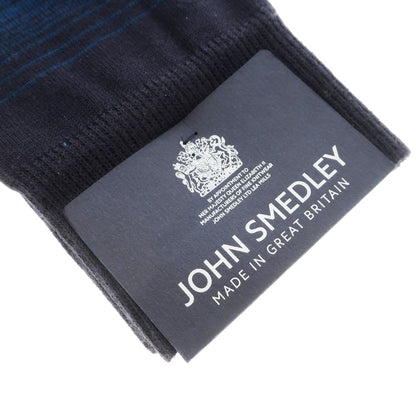 【中古】【未使用】ジョンスメドレー JOHN SMEDLEY コットンナイロン 靴下 ソックス ブルーxネイビー【 S/M 】【 状態ランクS 】【 メンズ 】