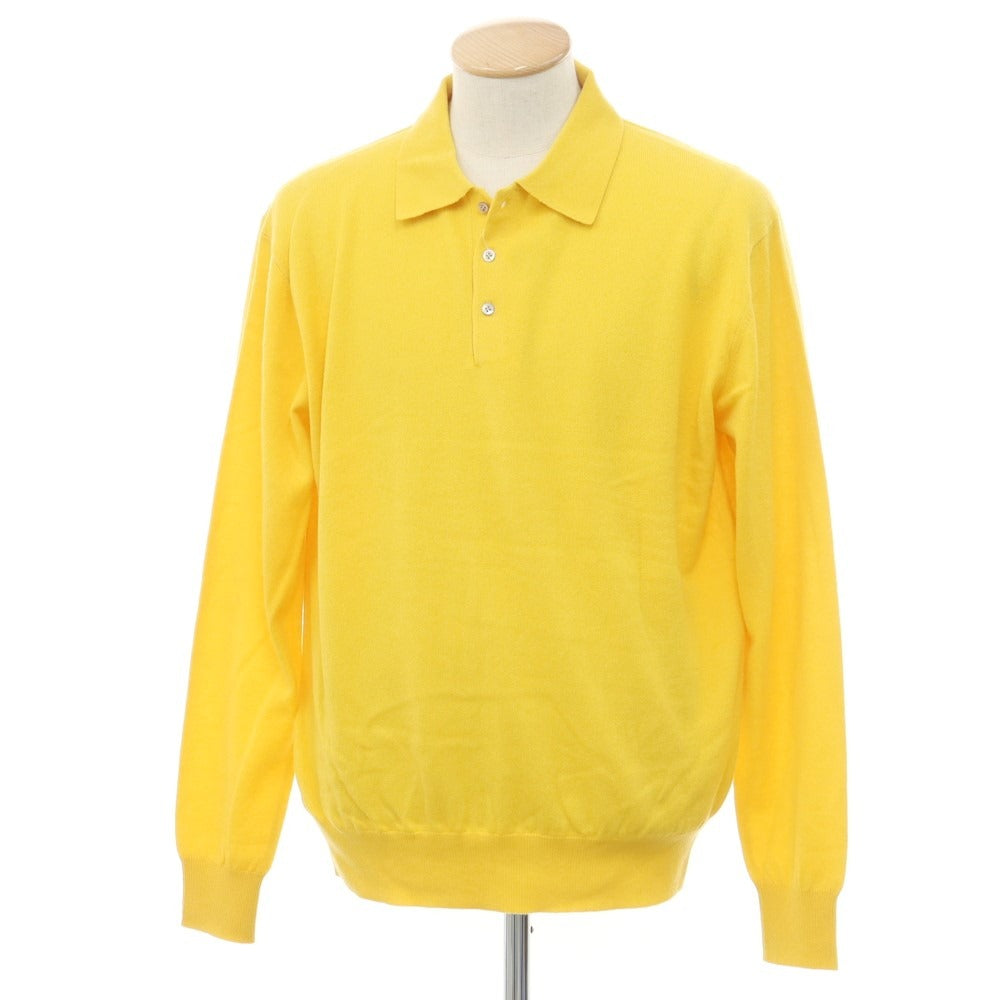 【中古】【未使用】ウェルノード walenode カシミヤ 長袖 ポロニット イエロー【サイズ1】【YEL】【A/W】【状態ランクS】【メンズ】 [EPD]