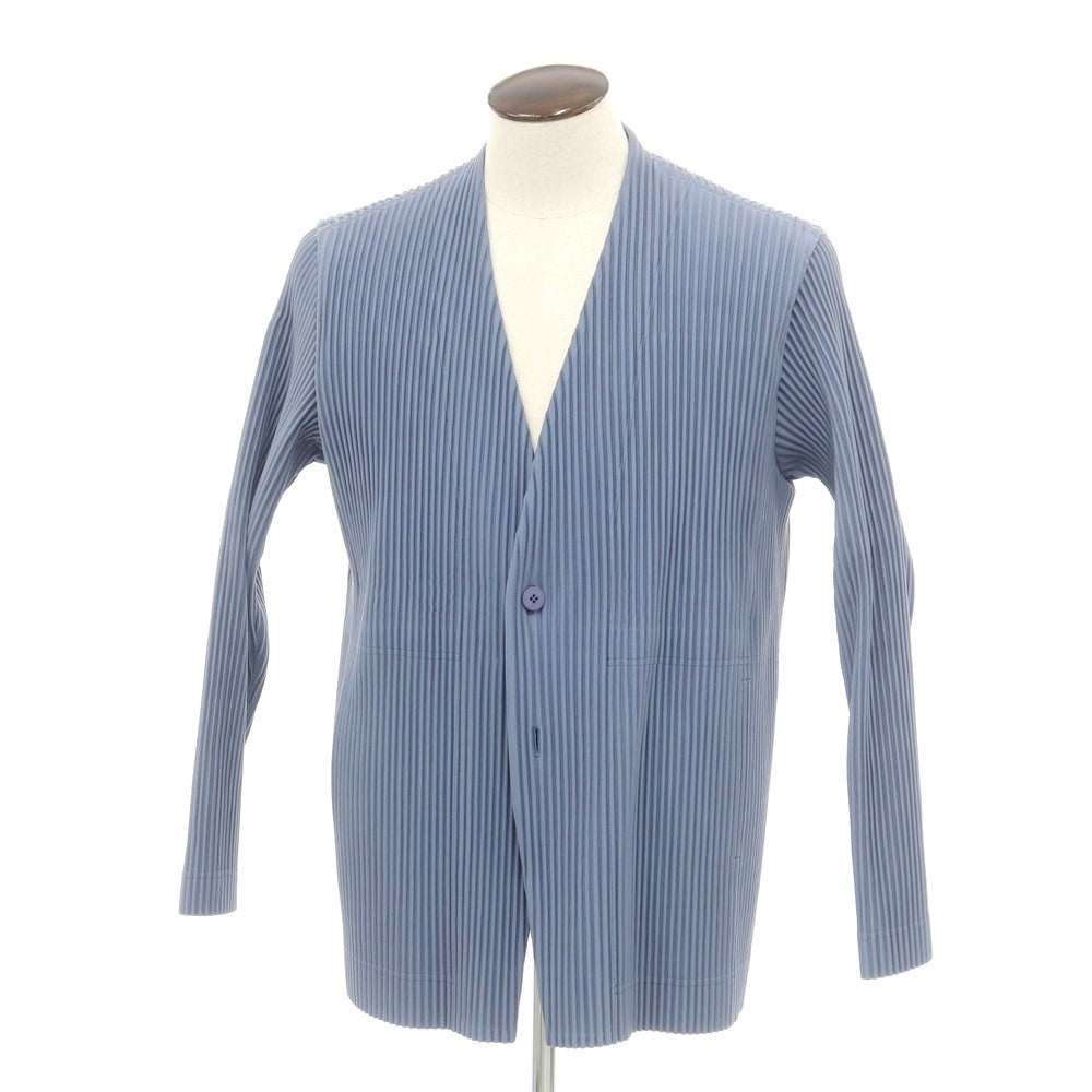 【中古】オム プリッセ イッセイミヤケ HOMME PLISSE ISSEY MIYAKE 2024年秋冬 プリーツ加工 ノーカラージャケット スモークブルー【 表記なし（L位） 】【 状態ランクA 】【 メンズ 】
[BPD]