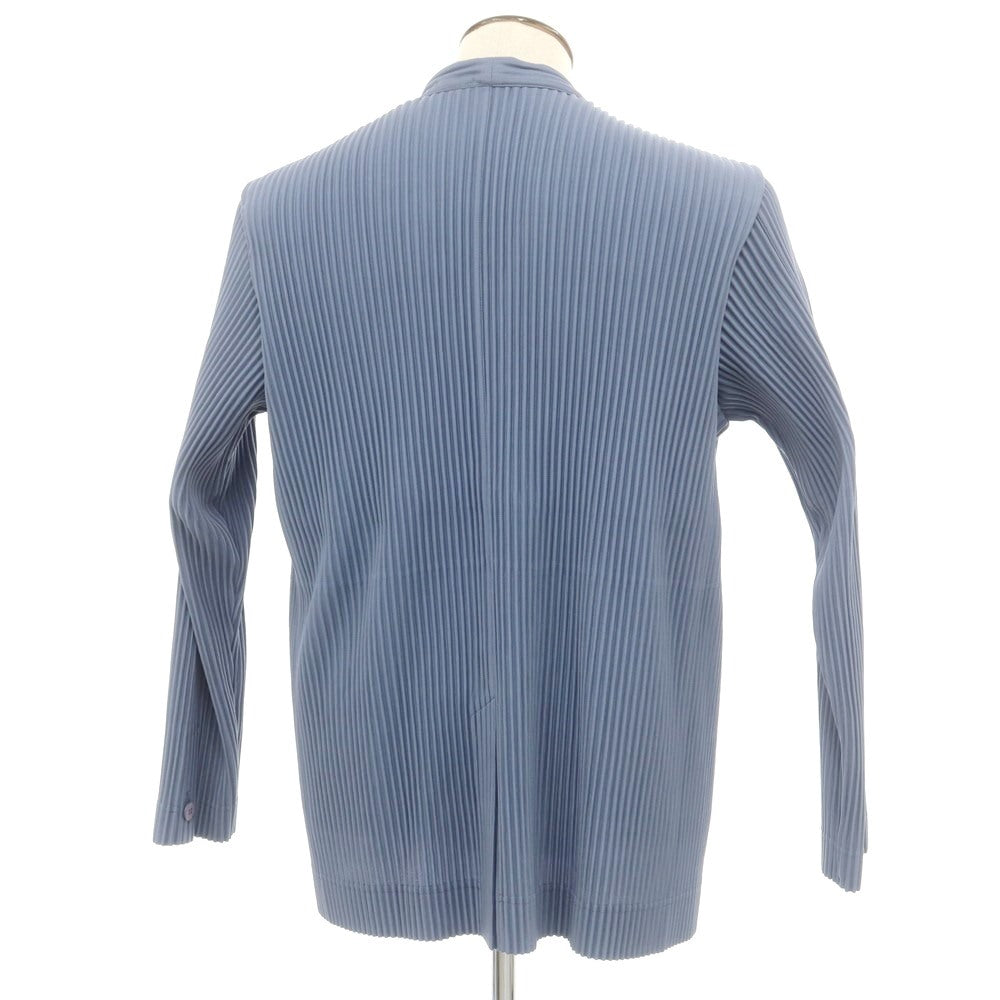 【中古】オム プリッセ イッセイミヤケ HOMME PLISSE ISSEY MIYAKE 2024年秋冬 プリーツ加工 ノーカラージャケット スモークブルー【 表記なし（L位） 】【 状態ランクA 】【 メンズ 】
[BPD]