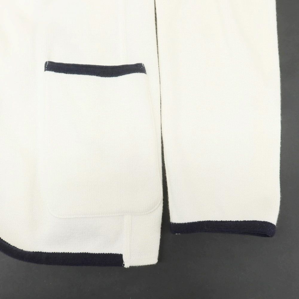 【中古】ラルディーニ LARDINI コットン 2B ニットジャケット オフホワイトxダークネイビー【サイズS】【WHT】【S/S】【状態ランクC】【メンズ】【759173】