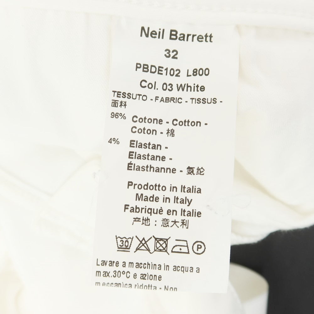 【中古】ニールバレット NEIL BARRETT ストレッチコットン ショートパンツ オフホワイト【サイズ32】【WHT】【S/S】【状態ランクC】【メンズ】【759172】