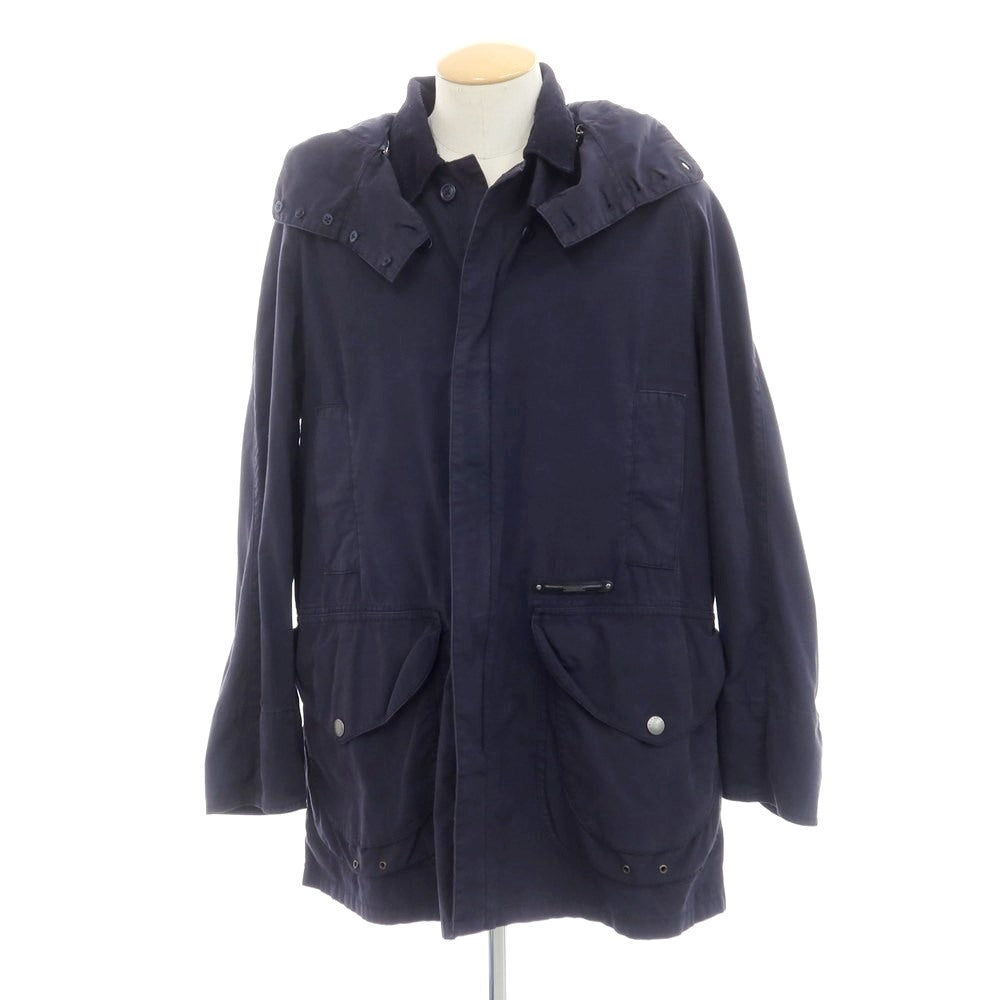 【中古】バーブァー Barbour コットン ミリタリーコート ネイビー【 S 】【 状態ランクC 】【 メンズ 】