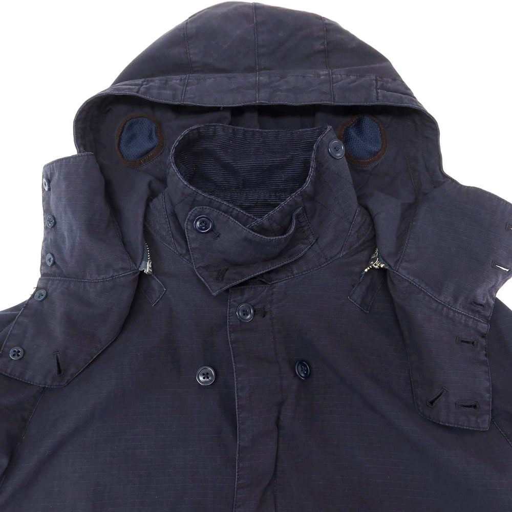 【中古】バーブァー Barbour コットン ミリタリーコート ネイビー【 S 】【 状態ランクC 】【 メンズ 】