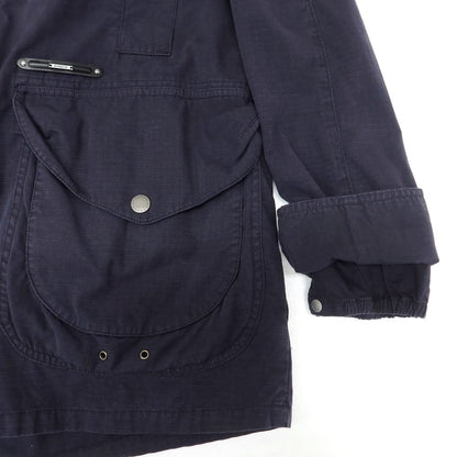 【中古】バーブァー Barbour コットン ミリタリーコート ネイビー【 S 】【 状態ランクC 】【 メンズ 】