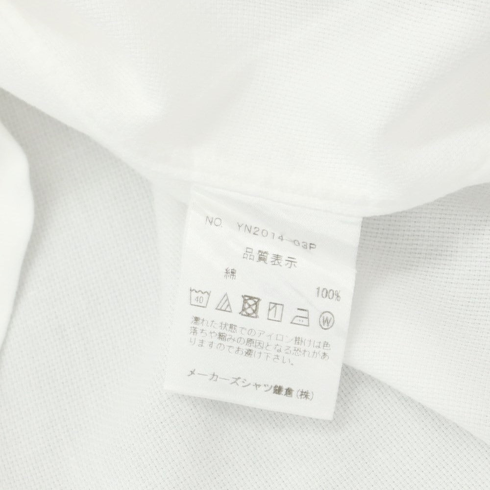 【中古】メイカーズシャツ カマクラ Makers Shirt 鎌倉 コットン ホリゾンタルカラー 半袖シャツ ホワイト【 M 】【 状態ランクB 】【 メンズ 】