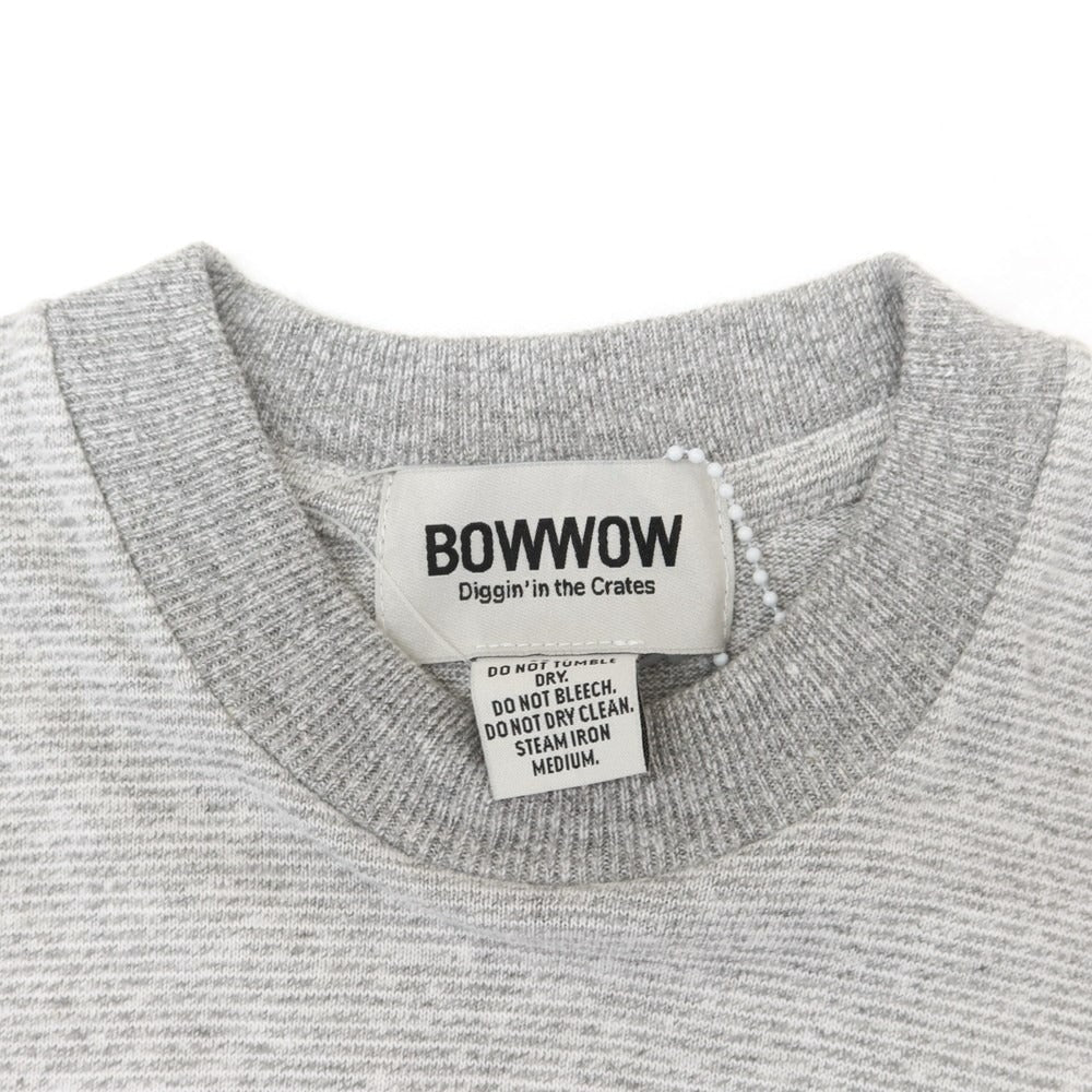 【中古】バウワウ BOWWOW 2024年春夏 BEAMSコラボ コットンレーヨン マルチボーダー 半袖Ｔシャツ ライトグレーxホワイト【サイズL】【GRY】【S/S】【状態ランクA】【メンズ】【759178】