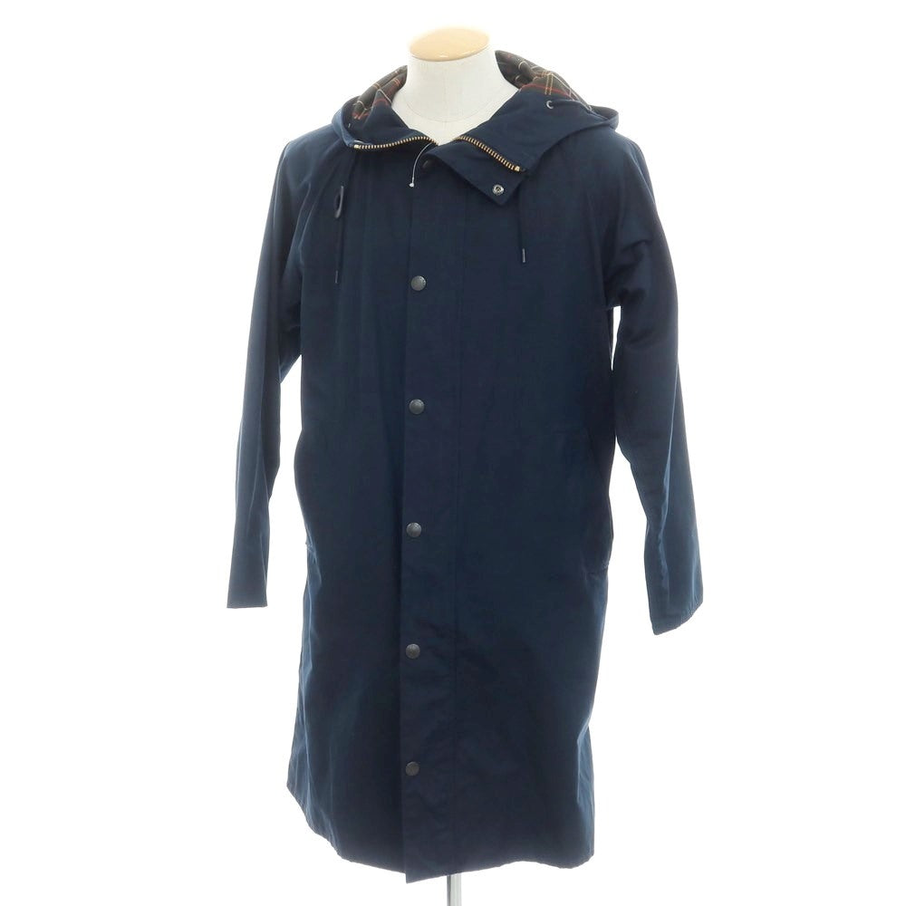 【中古】バーブァー Barbour ポリエステルコットン フーデッドコート ネイビー【 36 】【 状態ランクB 】【 メンズ 】