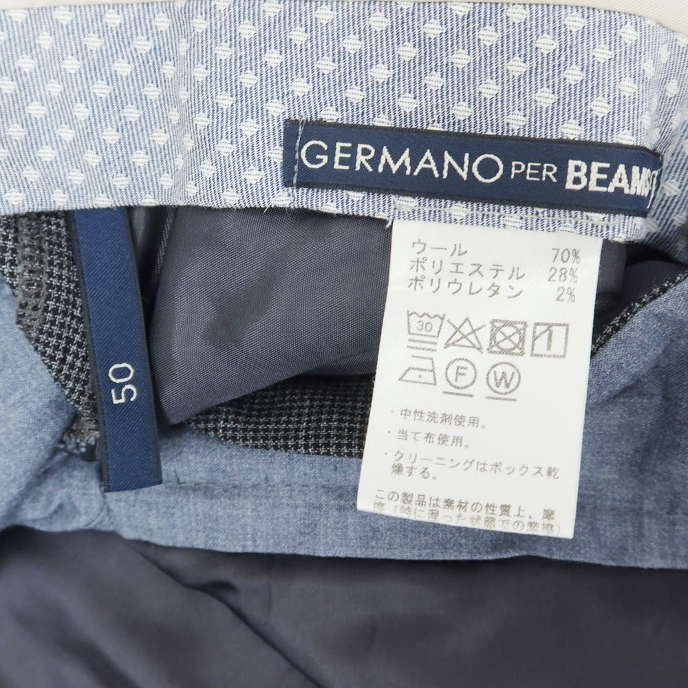 【中古】ジェルマーノ GERMANO BEAMS F別注 ウールポリエステル ドレススラックスパンツ グレーxブラック【サイズ50】【GRY】【S/S】【状態ランクB】【メンズ】【759169】