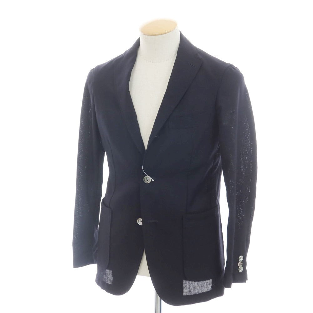 【中古】リングヂャケット RING JACKET ウールシルクモヘヤ 3B テーラードジャケット ダークネイビー【サイズ44】【NVY】【S/S】【状態ランクB】【メンズ】【759173】