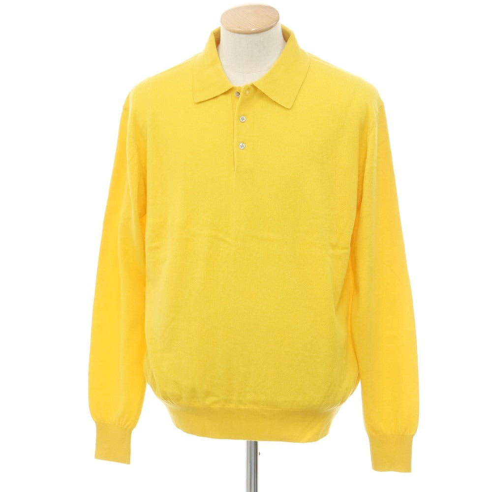 【中古】【未使用】ウェルノード walenode カシミヤ 長袖 ポロニット イエロー【サイズ1】【YEL】【A/W】【状態ランクS】【メンズ】 [EPD]