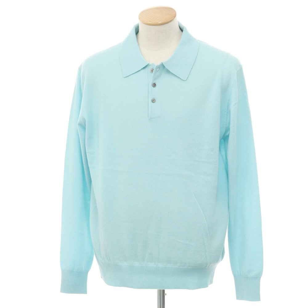 【中古】【未使用】ウェルノード walenode カシミヤ 長袖 ポロニット スカイブルー【サイズサイズ0】【BLU】【A/W】【状態ランクS】【メンズ】 [EPD]