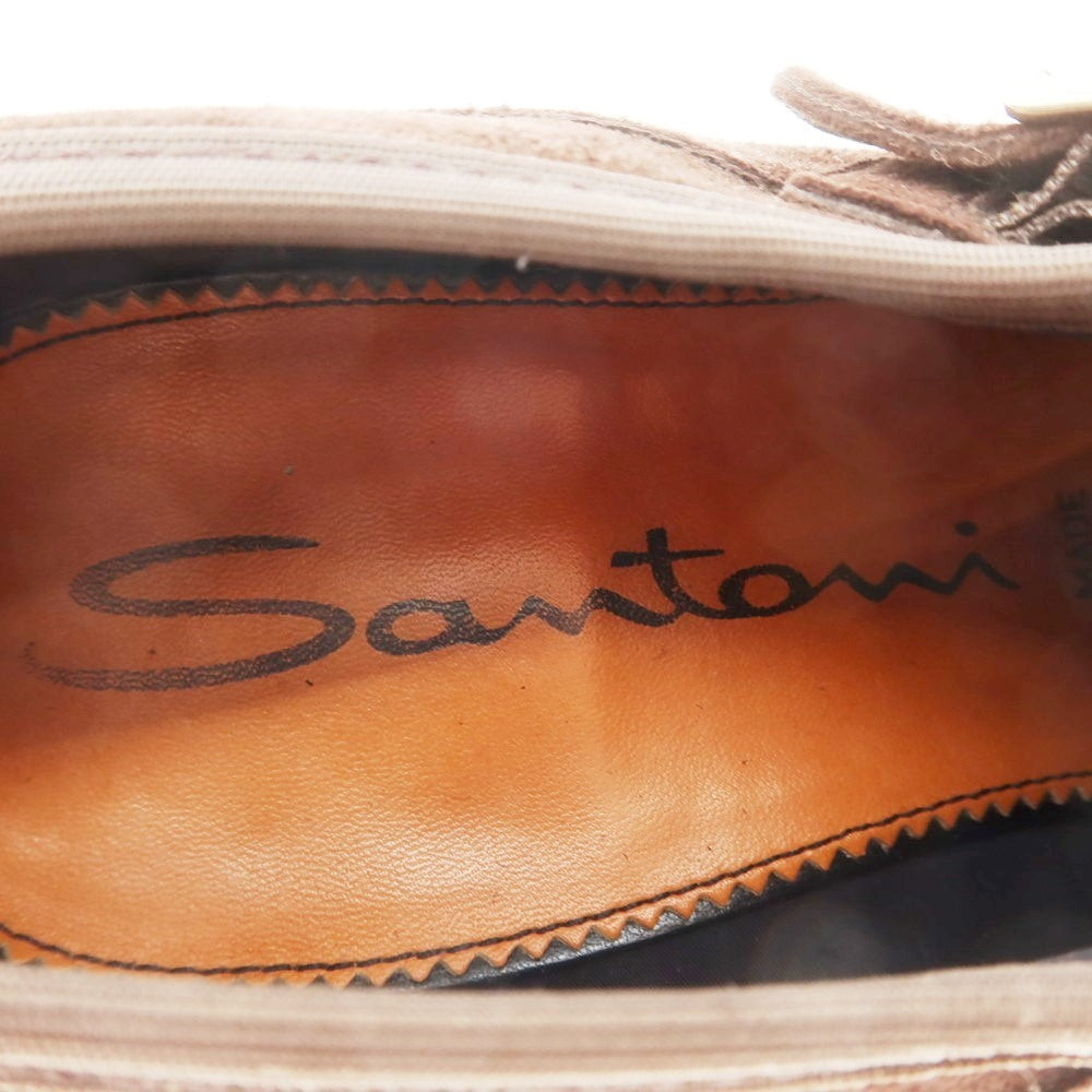 【中古】サントーニ Santoni スエード ダブルモンク ドレスシューズ ブラウン【 6 】【 状態ランクB 】【 メンズ 】