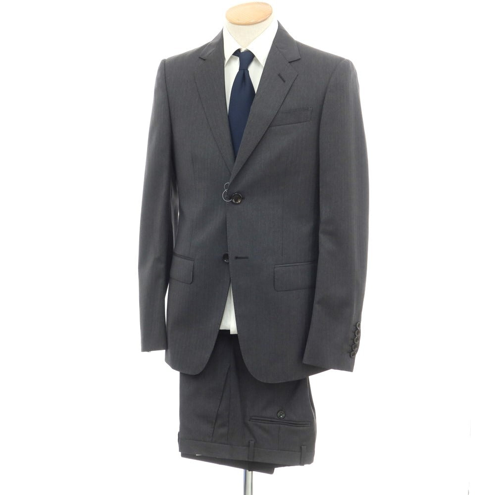 【中古】【未使用】グッチ GUCCI ウール ヘリンボーン 2つボタンスーツ ダークグレー【サイズ44】【 状態ランクS 】【 メンズ 】[EPD]