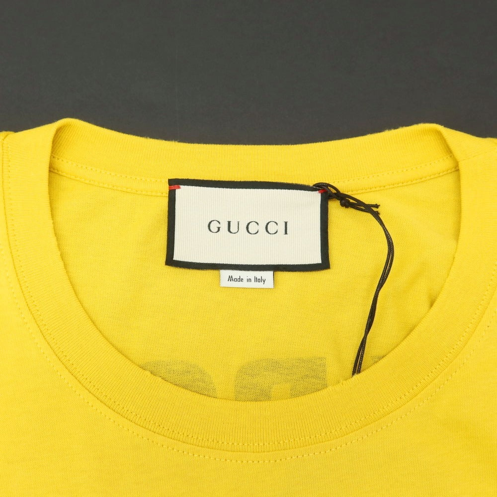 【中古】グッチ GUCCI CHIME ロゴプリント 半袖Ｔシャツ イエロー【 XS 】【 状態ランクA 】【 メンズ 】