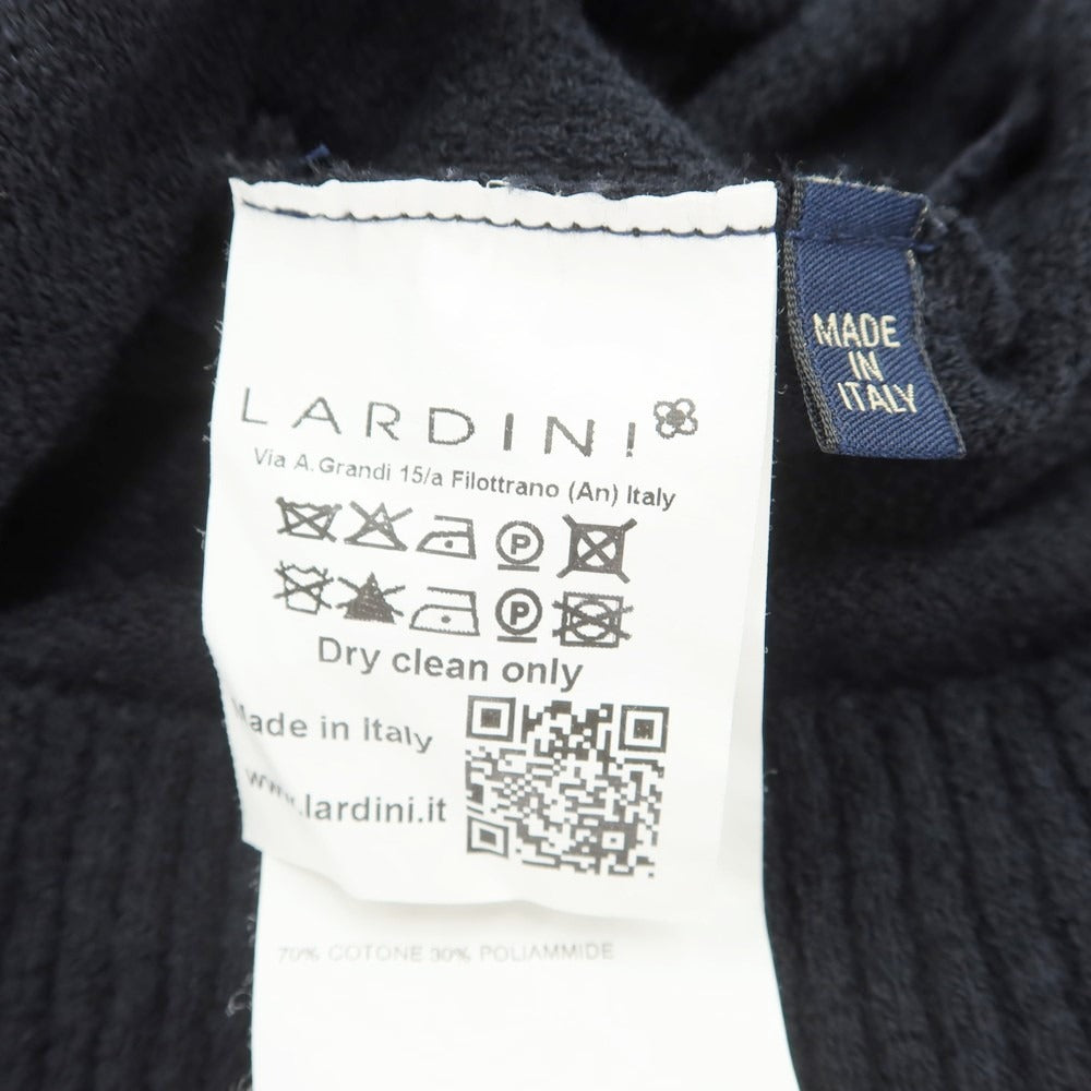 【中古】ラルディーニ LARDINI コットンナイロン クルーネックニット ダークネイビー【 XXS 】【 状態ランクB 】【 メンズ 】