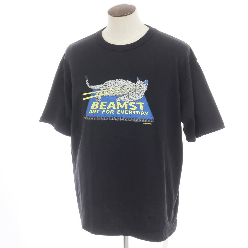 【中古】ビームスティ BEAMS T × Hirotton ワイドシルエット 半袖Ｔシャツ ブラック【 L 】【 状態ランクB 】【 メンズ 】