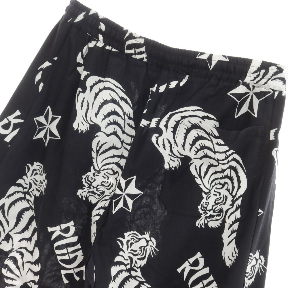 【中古】ルードギャラリー RUDE GALLERY コットン イージーパンツ ブラックxホワイト【サイズXL】【BLK】【S/S】【状態ランクB】【メンズ】【759169】