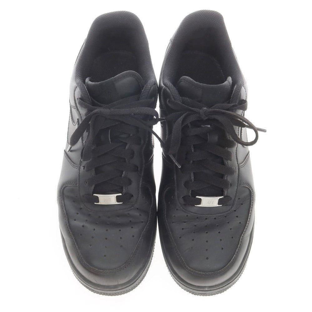 【中古】ナイキ NIKE AIR FORCE 1 LOW レザー スニーカー ブラック【 27cm 】【 状態ランクC 】【 メンズ 】