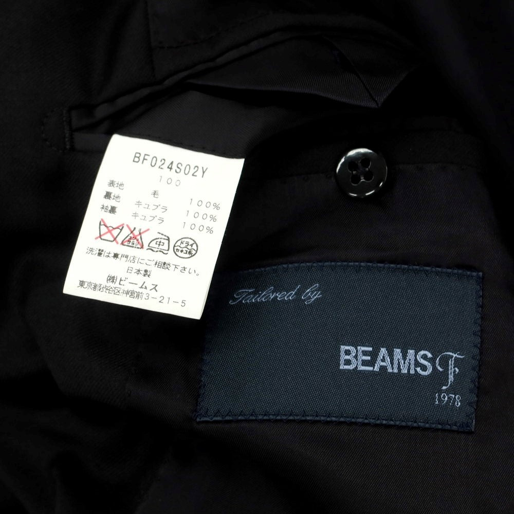 【中古】ビームスエフ BEAMS F ウール 3つボタンスーツ ブラック【 100  (L位) 】【 状態ランクB 】【 メンズ 】