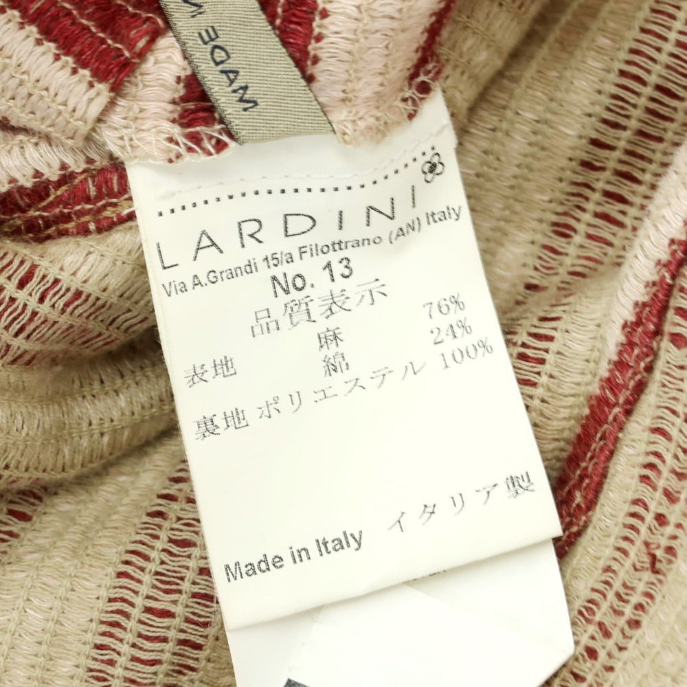 【中古】ラルディーニ LARDINI リネンコットン 3B カジュアルジャケット ベージュxライトボルドー【サイズ48】【BEI】【S/S】【状態ランクC】【メンズ】【759098】