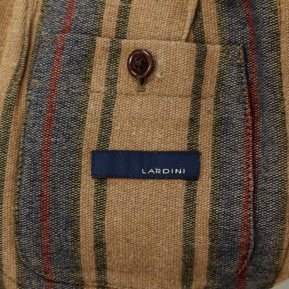 【中古】ラルディーニ LARDINI ウールコットンナイロン 3B カジュアルジャケット ブラウンxネイビー【 50 】【 状態ランクB 】【 メンズ 】