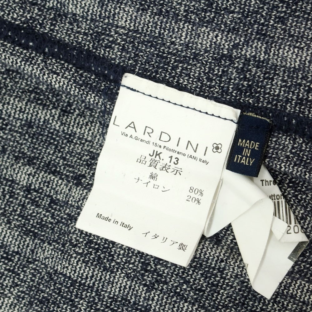 【中古】ラルディーニ LARDINI コットンナイロン ストライプ ニットジャケット ネイビーxホワイト【サイズL】【NVY】【S/S】【状態ランクC】【メンズ】【759098】