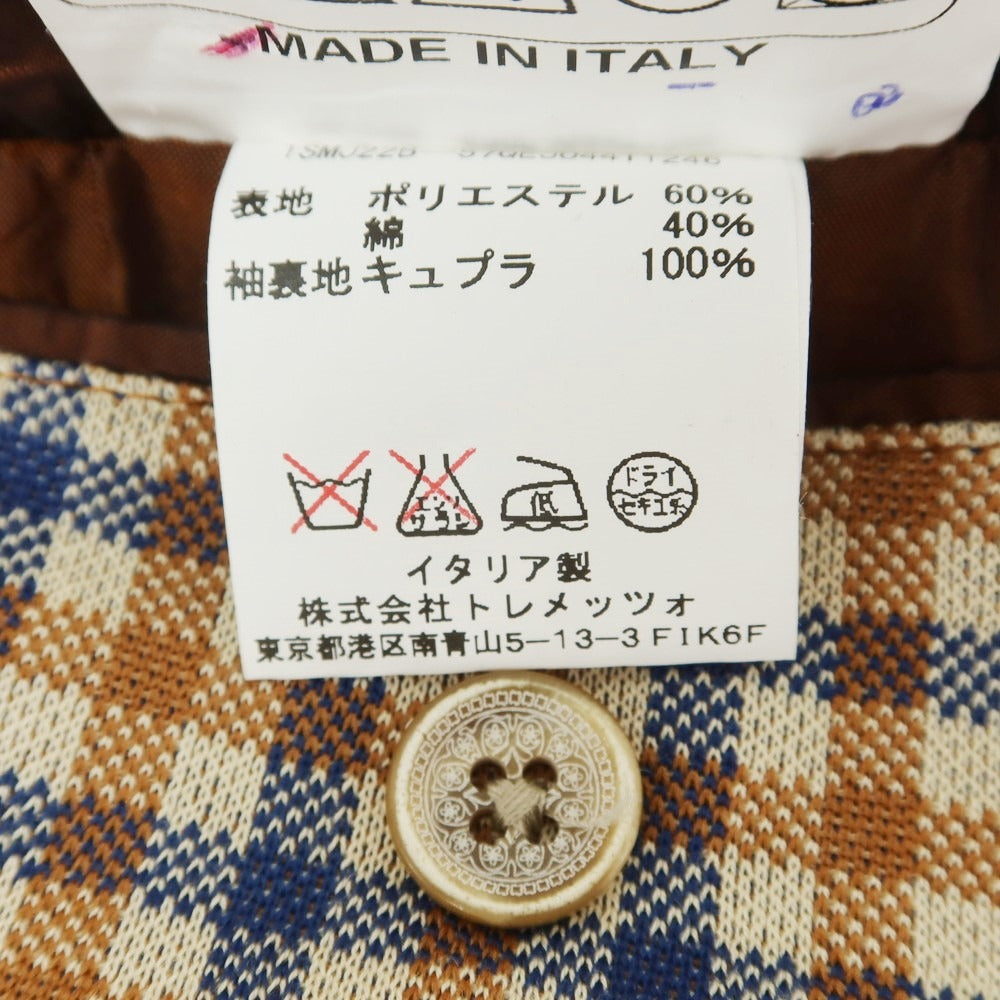 【中古】タリアトーレ TAGLIATORE ポリエステル コットン 2B カジュアルジャケット ベージュxブラウン【サイズ48】【 状態ランクB 】【 メンズ 】[EPD]