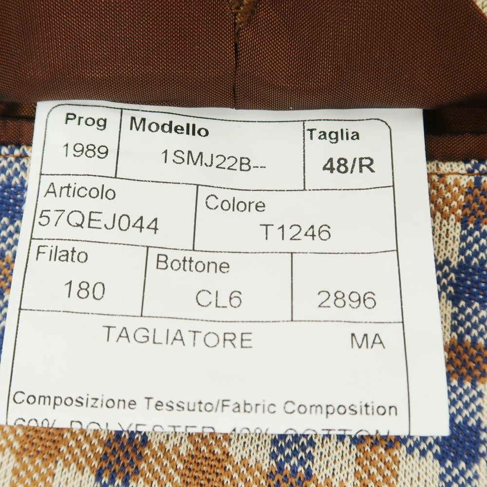 【中古】タリアトーレ TAGLIATORE ポリエステル コットン 2B カジュアルジャケット ベージュxブラウン【サイズ48】【 状態ランクB 】【 メンズ 】[EPD]