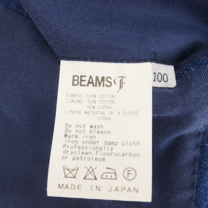 【中古】ビームスエフ BEAMS F コットン ヘリンボーン 3B カジュアルジャケット ダークブルーxパープル【サイズ100】【BLU】【S/S】【状態ランクD】【メンズ】【759092】